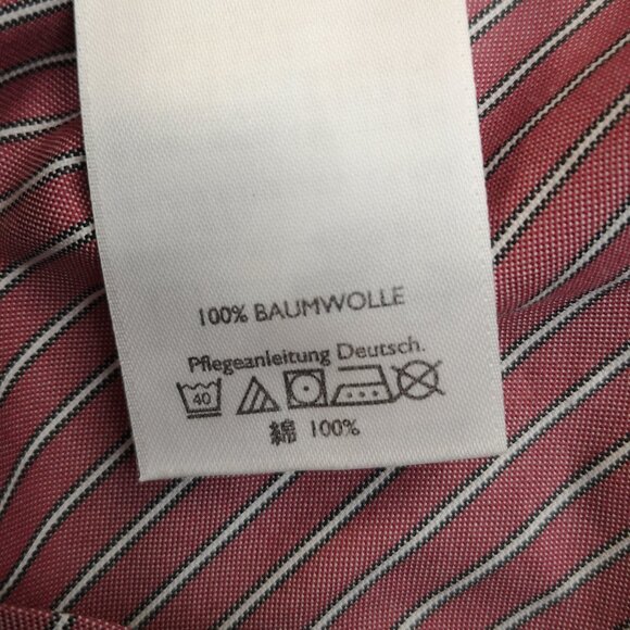 Eddie Bauer Men's Size Medium Relaxed Fit Wrinkle Resistant Rose Striped Shirt - Picture 7 of 12